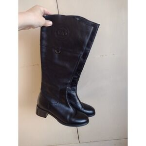 Etienne Aigner Black Leather Riding Boots Sz 5.5